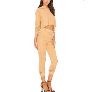 Danielle Guizio DG Sweatsuit Set in Camel